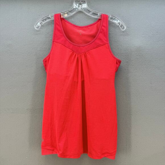 Athleta Tank Women's M Bright Coral w/ Sports Bra Racer Back Yoga Top Athleisure - Picture 1 of 9